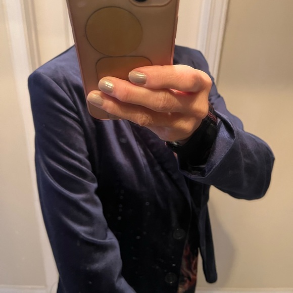 NWT Jessica péplum navy velvet blazer - Picture 8 of 15